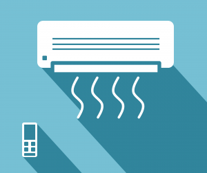 Illustration of ductless mini-split air conditioner