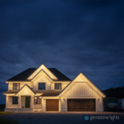 A home with warm LED exterior architectural lighting.